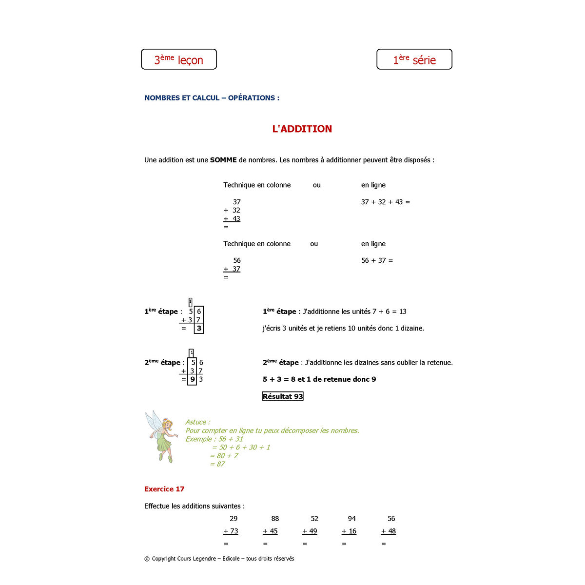 Mon année de Primaire - CE2 - Mathématiques avec 6 devoirs à envoyer