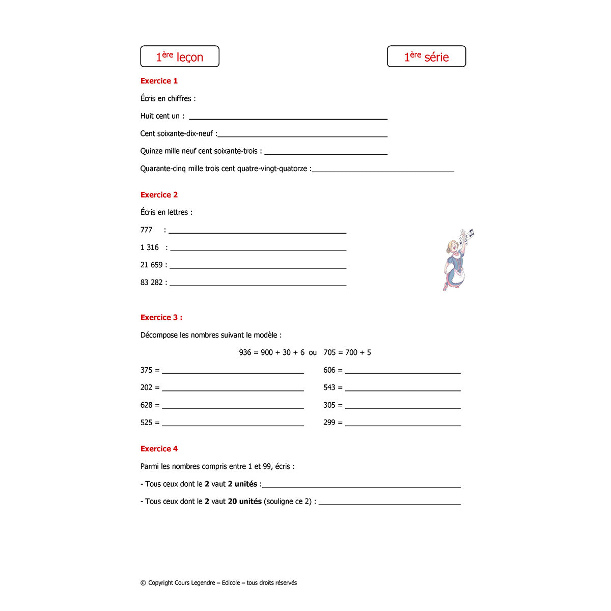 Mon année de Primaire - CM1 - Mathématiques + 6 devoirs à envoyer