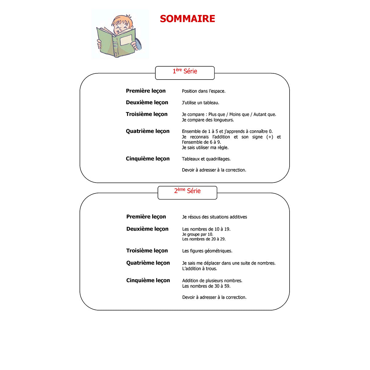 Mon année de CP - Mathématiques avec 6 devoirs à envoyer