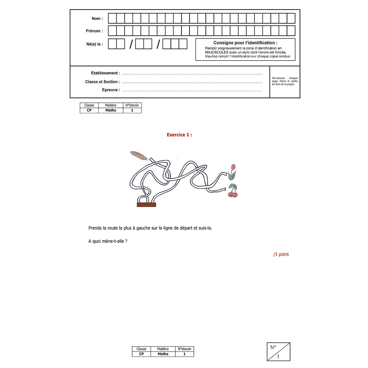 Mon année de CP - Mathématiques avec 6 devoirs à envoyer
