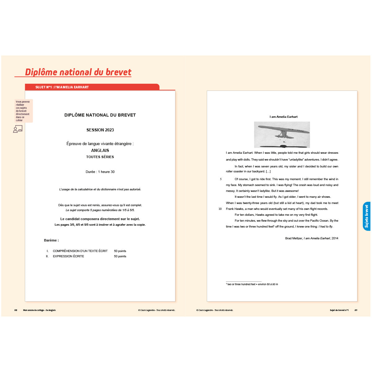 Mon année de collège - Cahier de cours et d'entraînement - Anglais 3ème