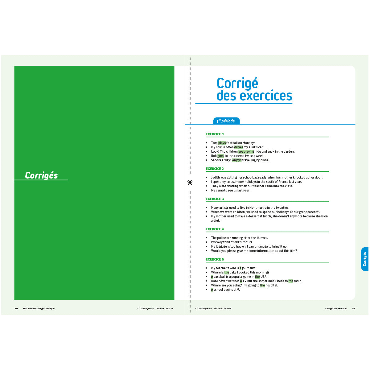 Mon année de collège - Cahier de cours et d'entraînement - Anglais 3ème