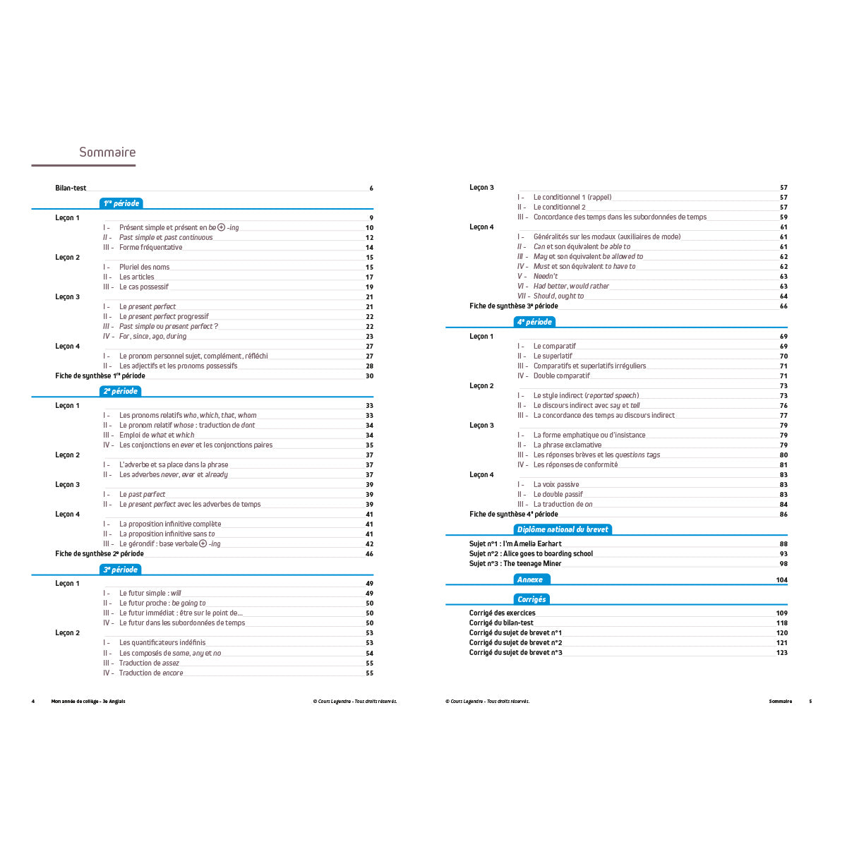 Mon année de collège - Cahier de cours et d'entraînement - Anglais 3ème