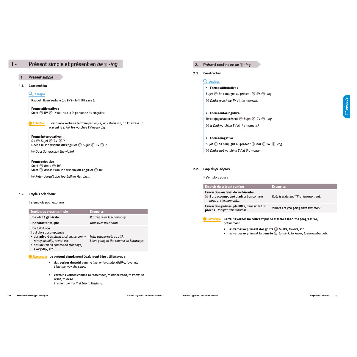 Mon année de collège - Cahier de cours et d'entraînement - Anglais 3ème