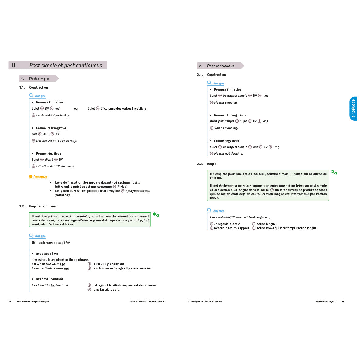 Mon année de collège - Cahier de cours et d'entraînement - Anglais 3ème