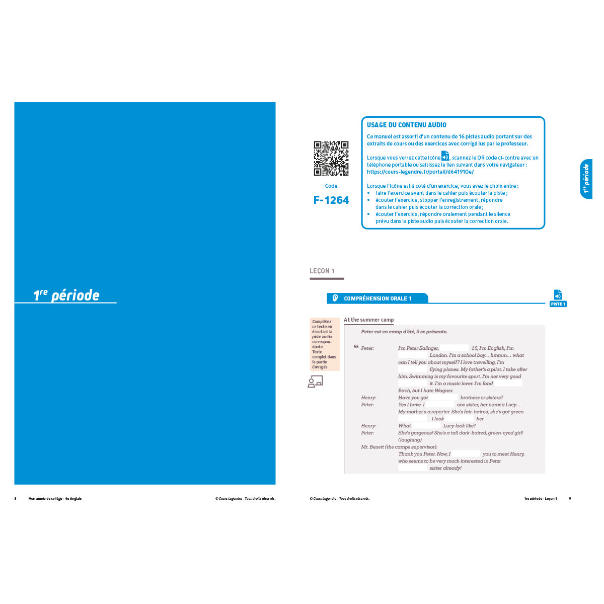 Mon année de collège - Cahier de cours et d'entraînement - Anglais - 4ème