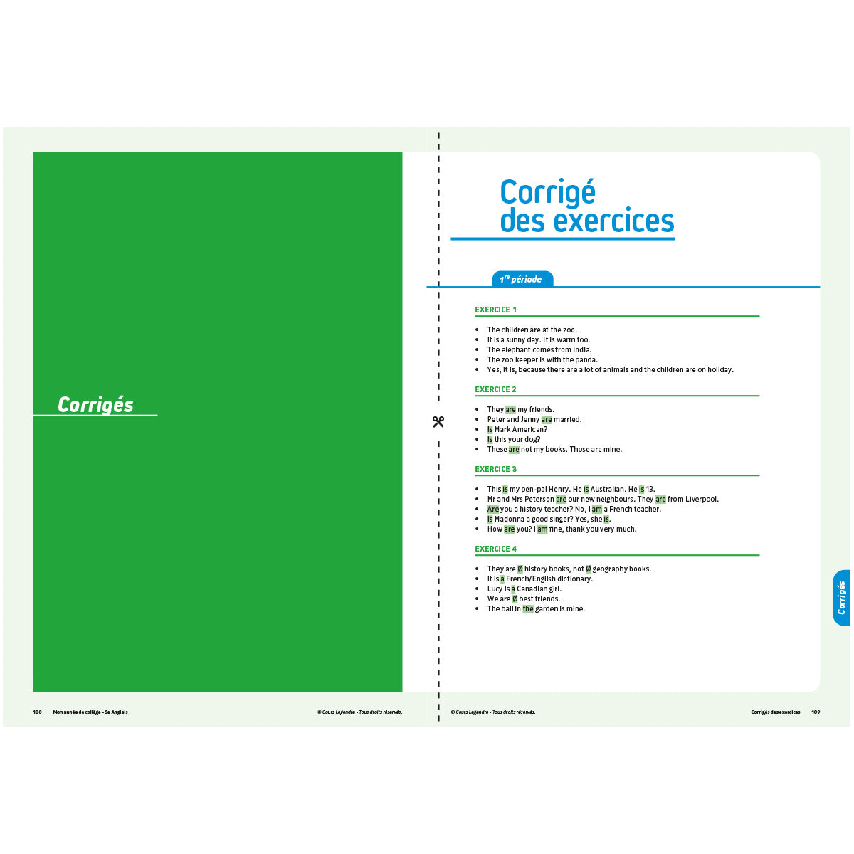 Mon année de collège - Cahier de cours et d'entraînement - Anglais - 5ème