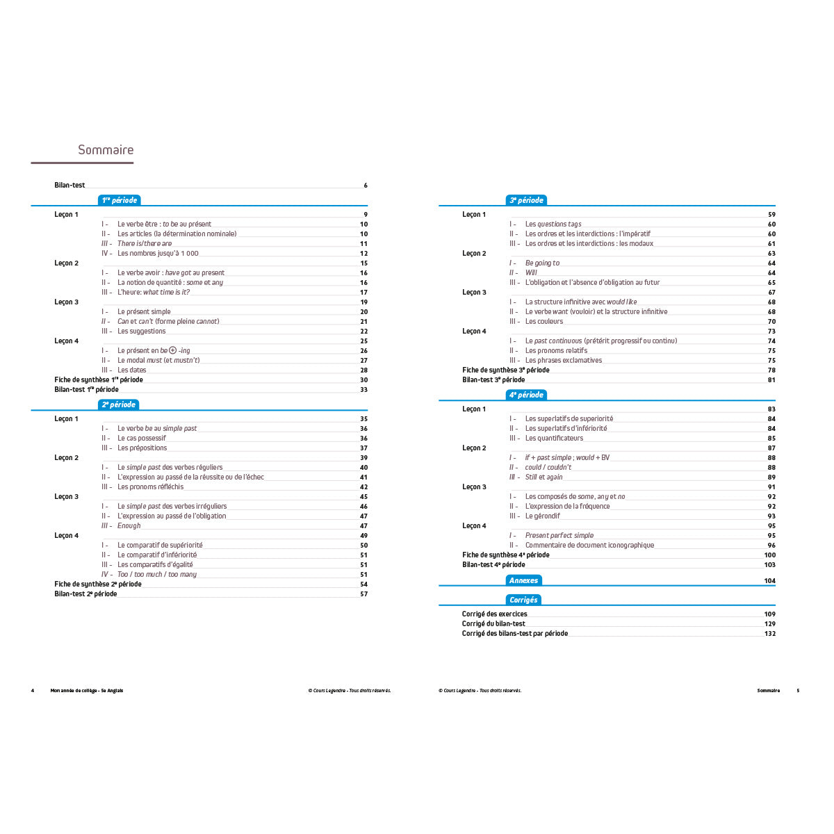 Mon année de collège - Cahier de cours et d'entraînement - Anglais - 5ème