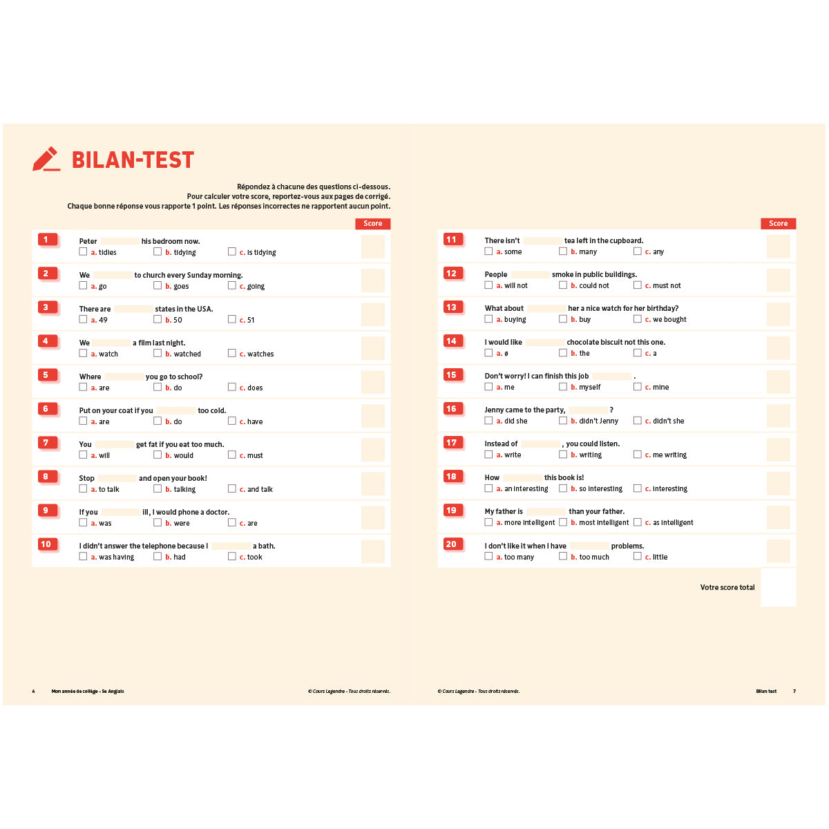 Mon année de collège - Cahier de cours et d'entraînement - Anglais - 5ème