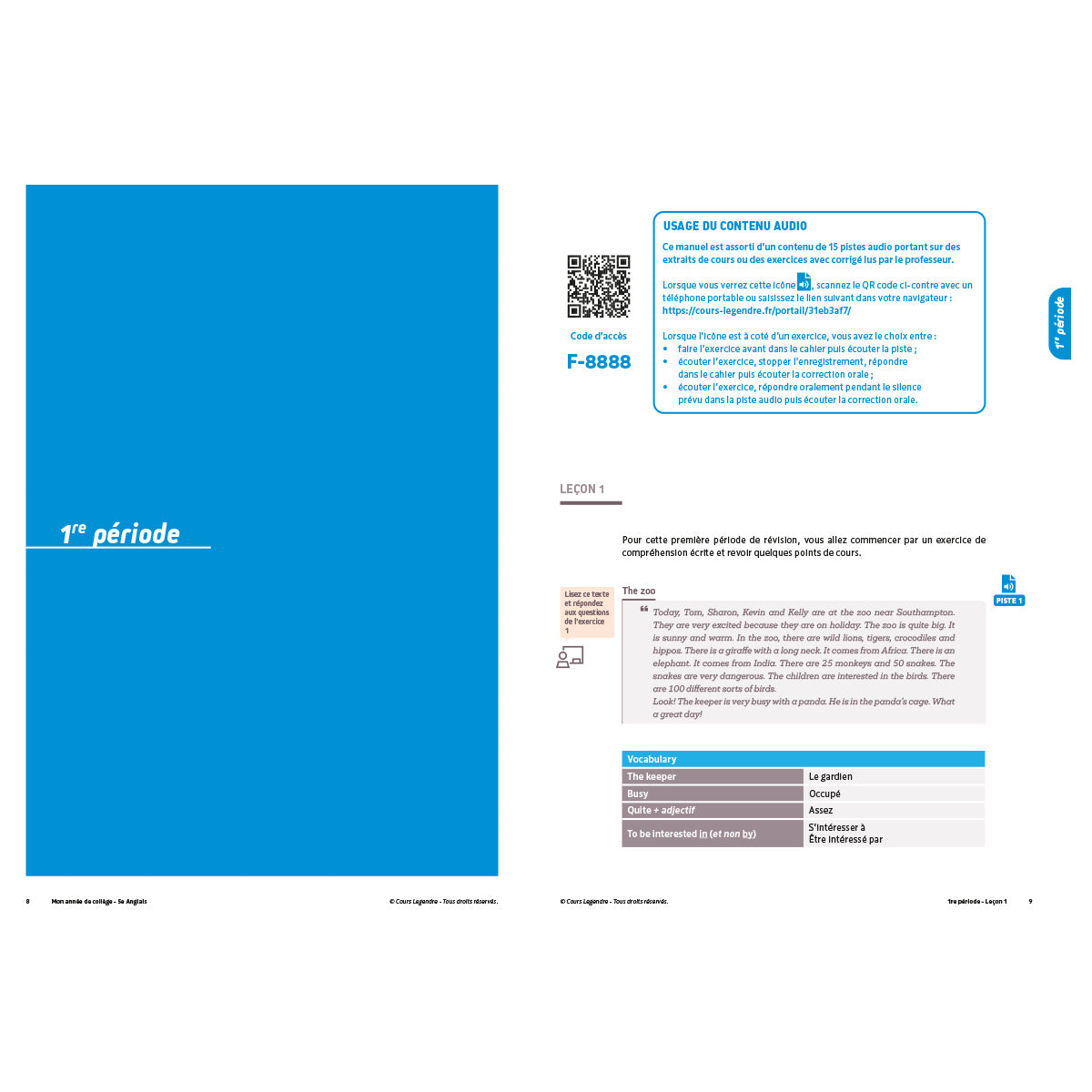 Mon année de collège - Cahier de cours et d'entraînement - Anglais - 5ème