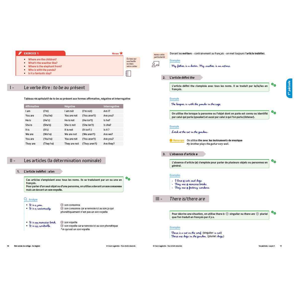 Mon année de collège - Cahier de cours et d'entraînement - Anglais - 5ème