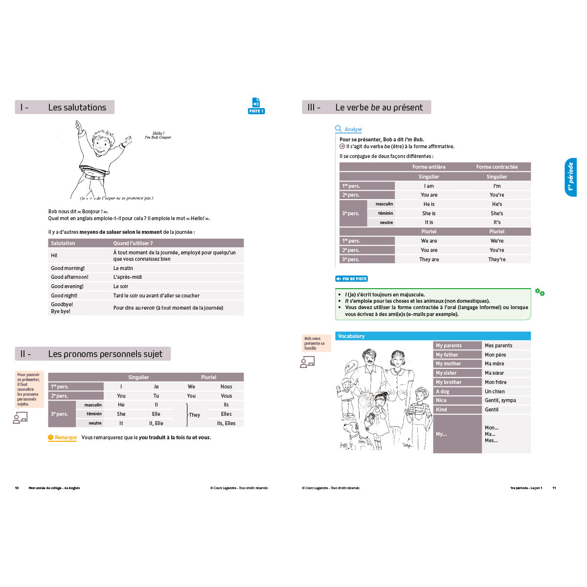Mon année de collège - Cahier de cours et d'entraînement - Anglais - 6ème