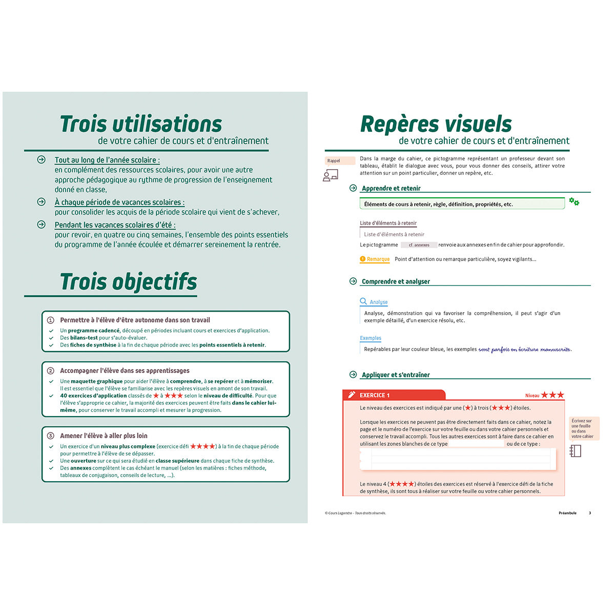 Mon année de collège - Cahier de cours et d'entraînement - Français - 3ème