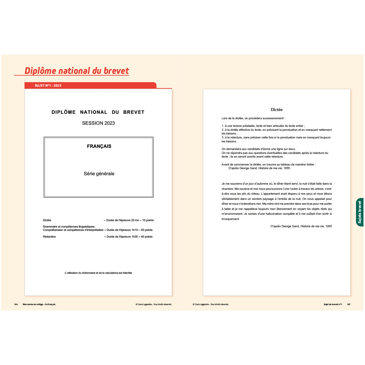 Mon année de collège - Cahier de cours et d'entraînement - Français - 3ème