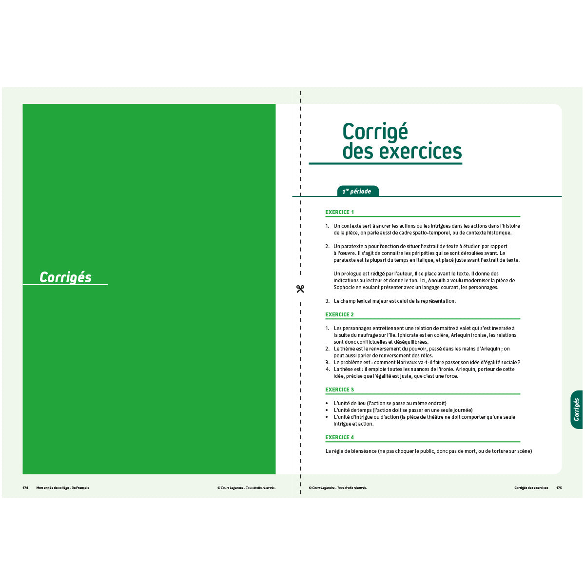 Mon année de collège - Cahier de cours et d'entraînement - Français - 3ème