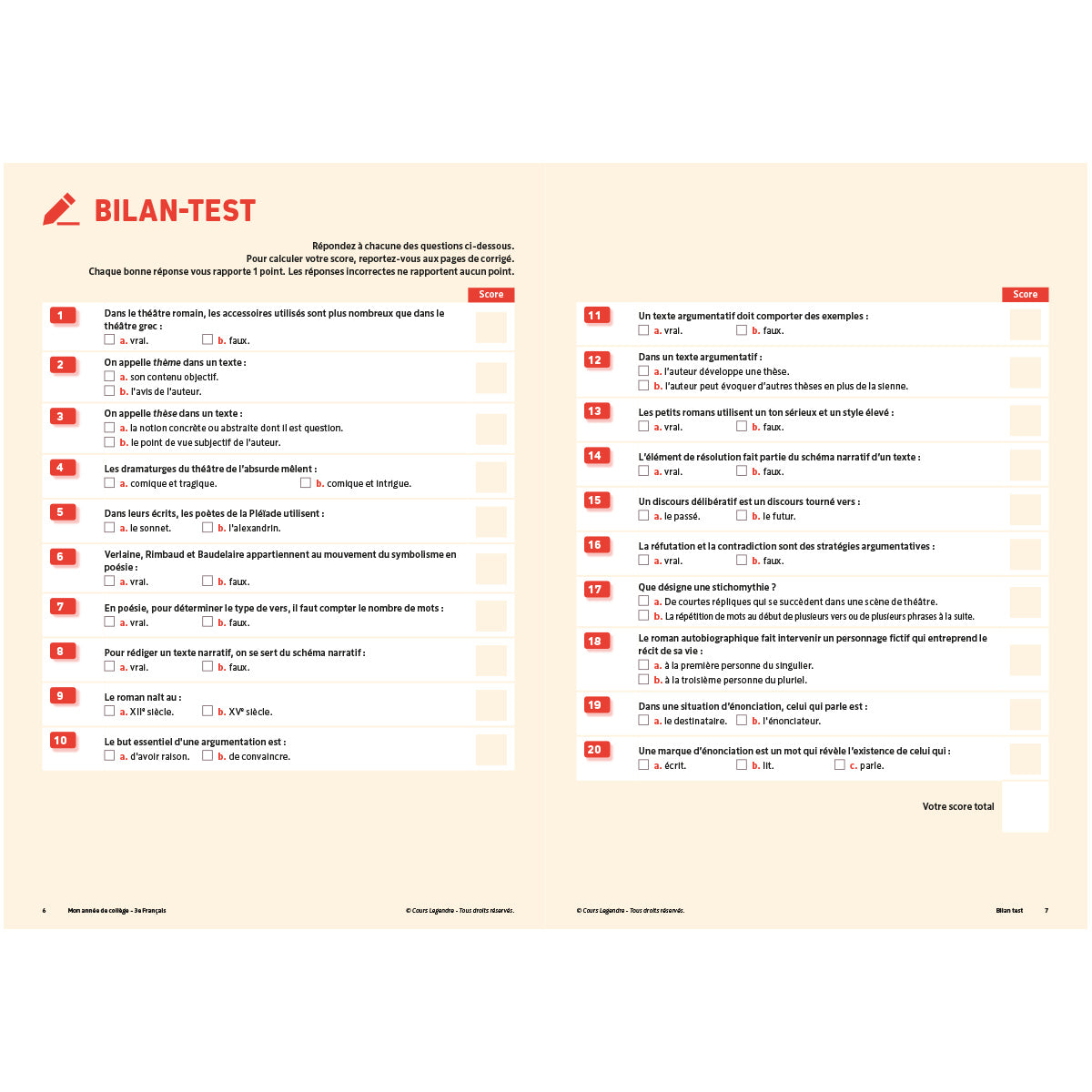 Mon année de collège - Cahier de cours et d'entraînement - Français - 3ème