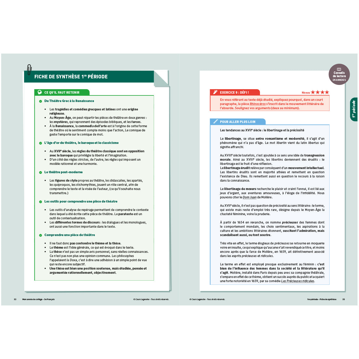 Mon année de collège - Cahier de cours et d'entraînement - Français - 3ème
