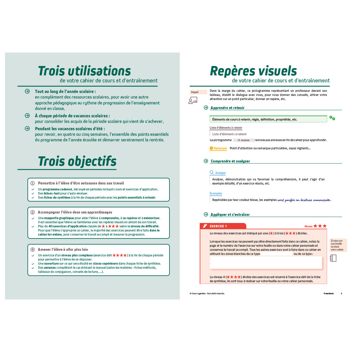Mon année de collège - Cahier de cours et d'entraînement - Français - 4ème