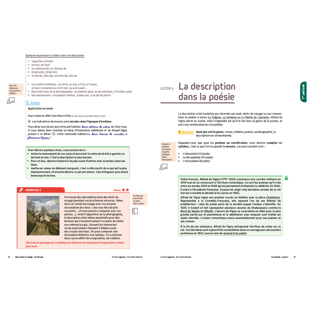 Mon année de collège - Cahier de cours et d'entraînement - Français - 5ème