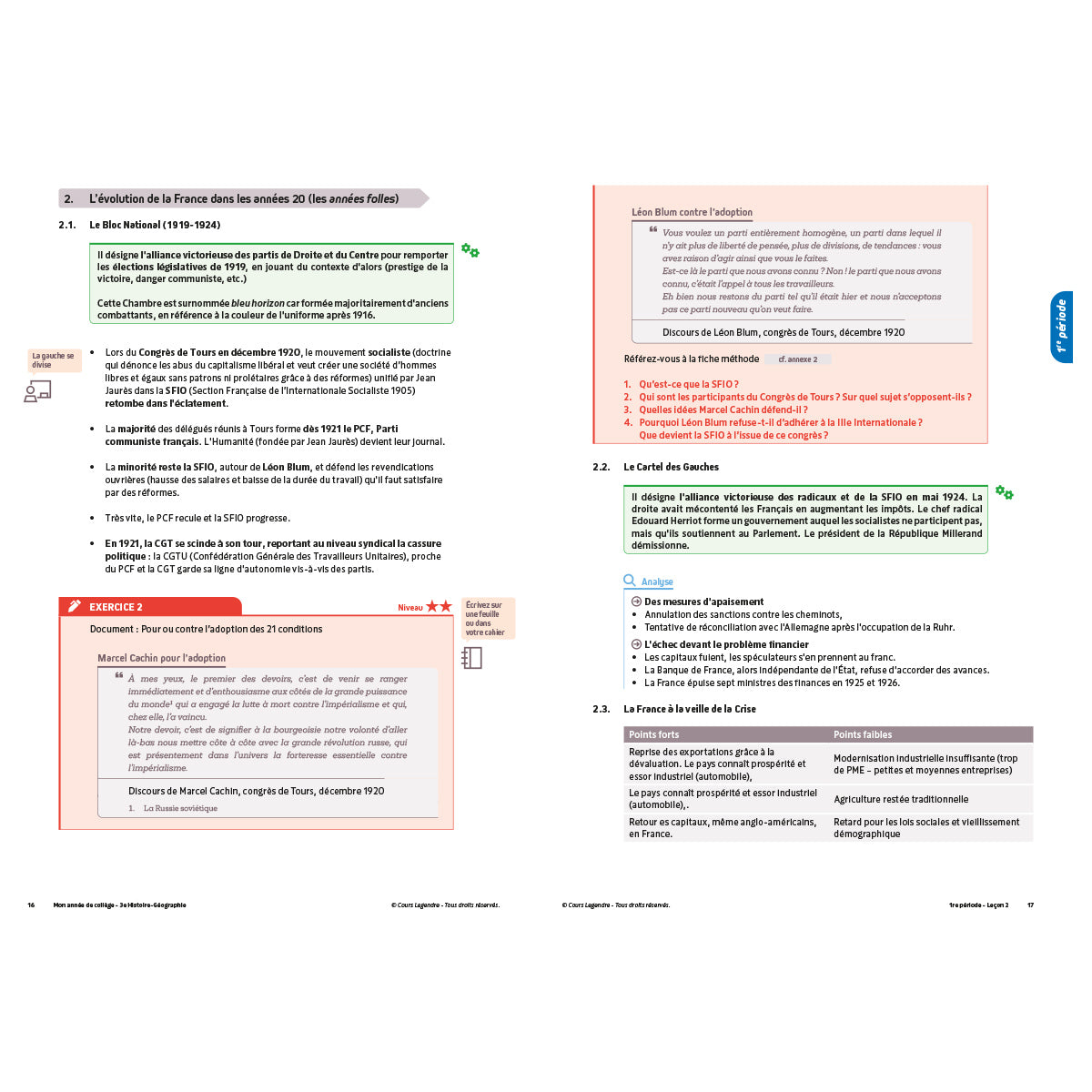 Mon année de collège - Cahier de cours et d'entraînement - Histoire-Géographie - 3ème
