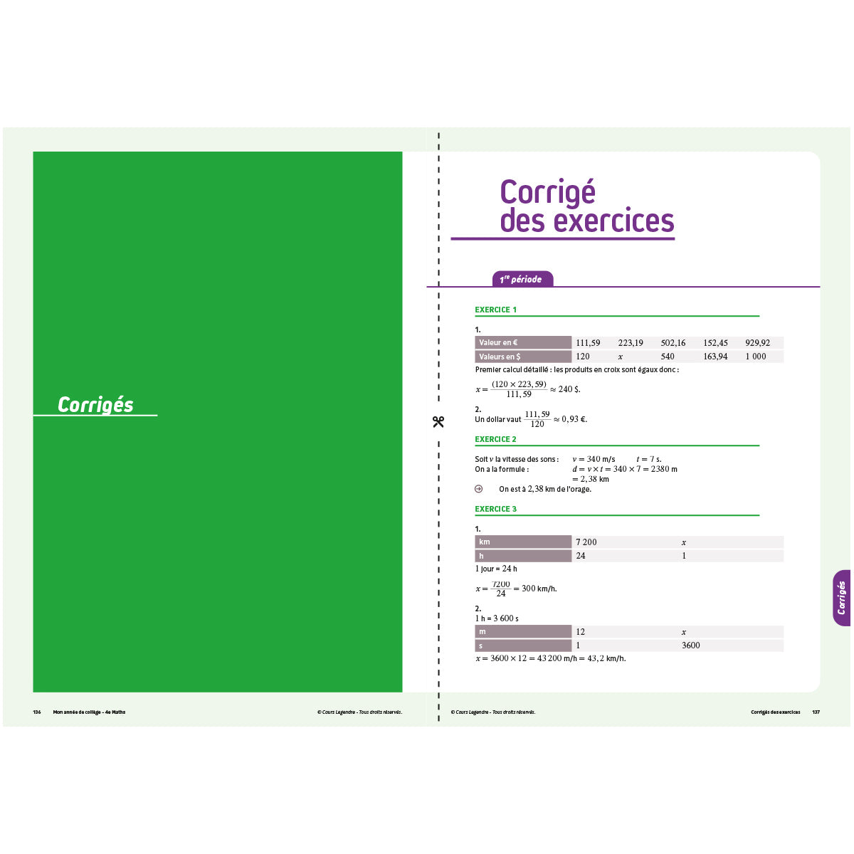 Mon année de collège - Cahier de cours et d'entraînement - Mathématiques - 4ème
