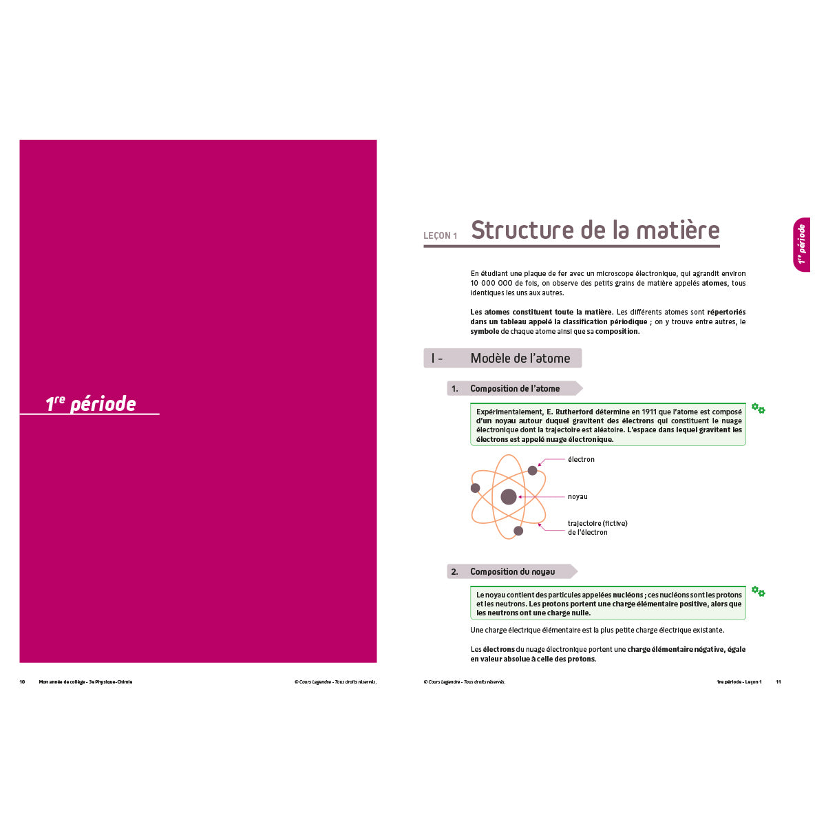 Mon année de collège - Cahier de cours et d'entraînement - Physique-Chimie - 3ème