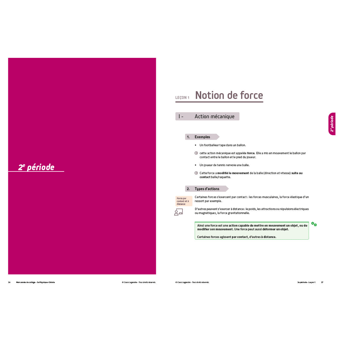 Mon année de collège - Cahier de cours et d'entraînement - Physique-Chimie - 3ème