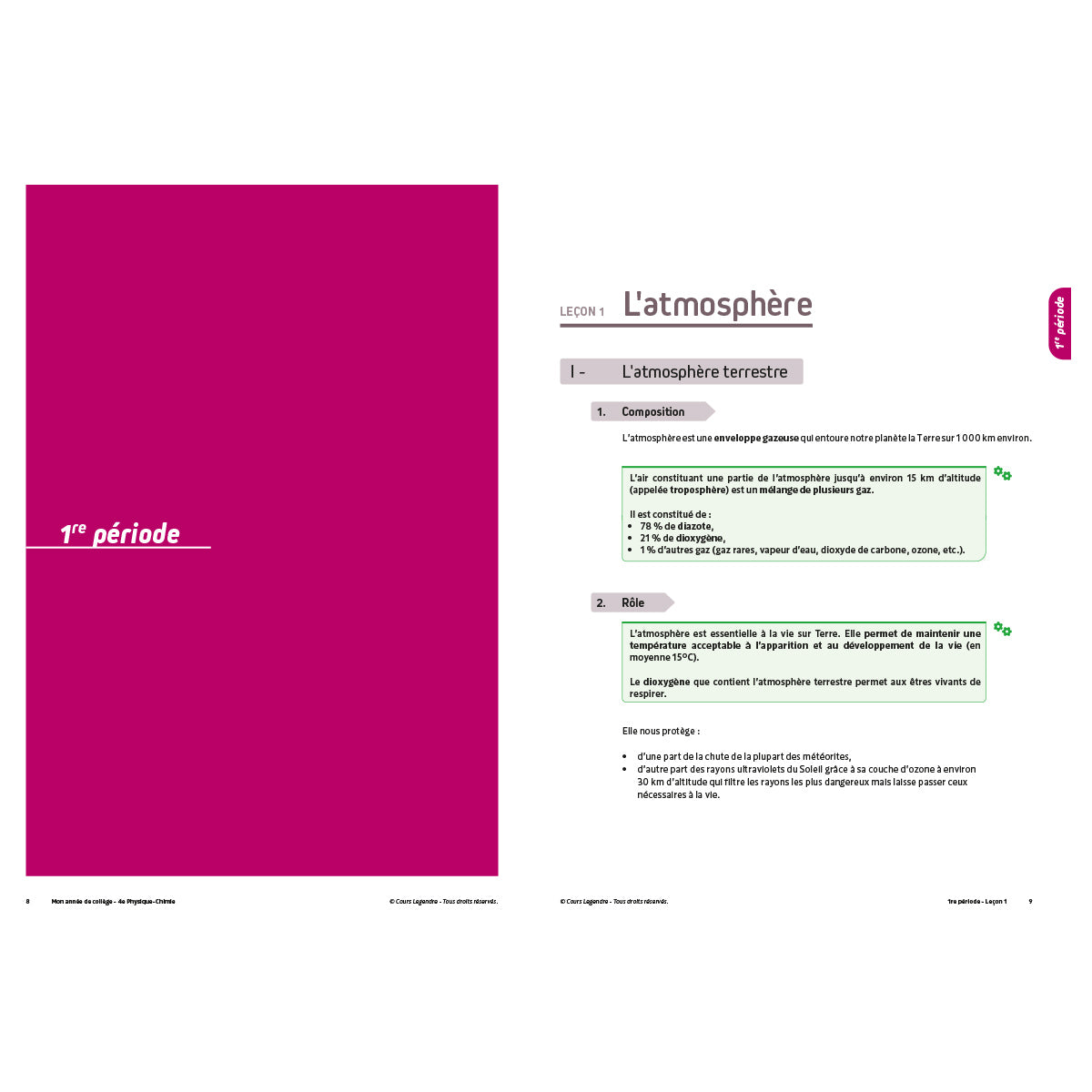 Mon année de collège - Cahier de cours et d'entraînement - Physique-Chimie - 4ème