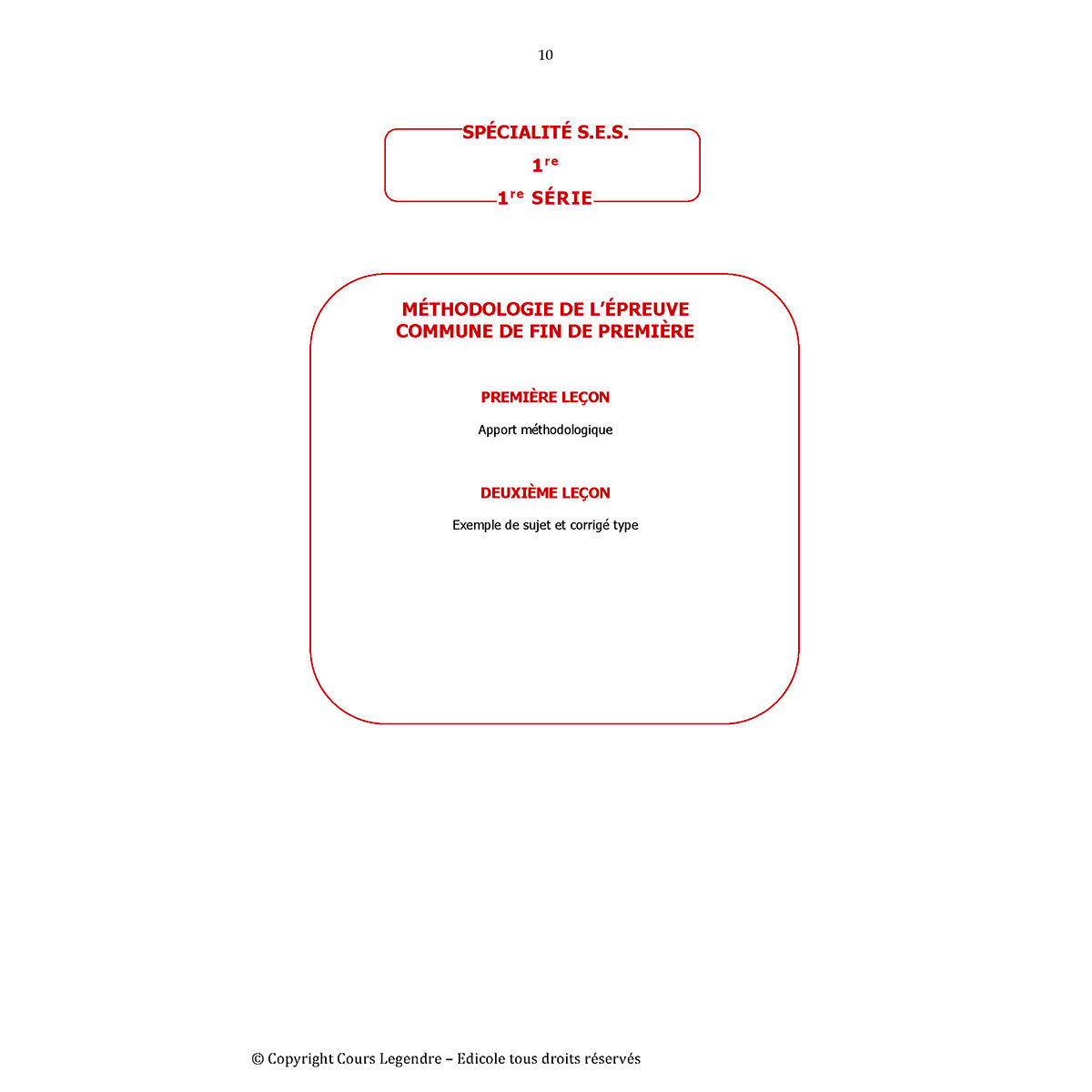 Objectif Bac - 1ère - Spécialité Sciences Economiques et Sociales