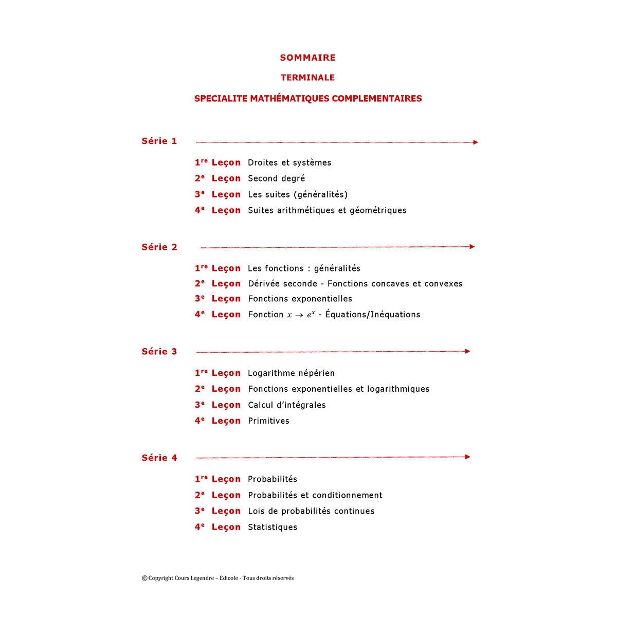 Objectif Bac - Terminale - Spécialité Mathématiques complémentaires + 6 devoirs à envoyer