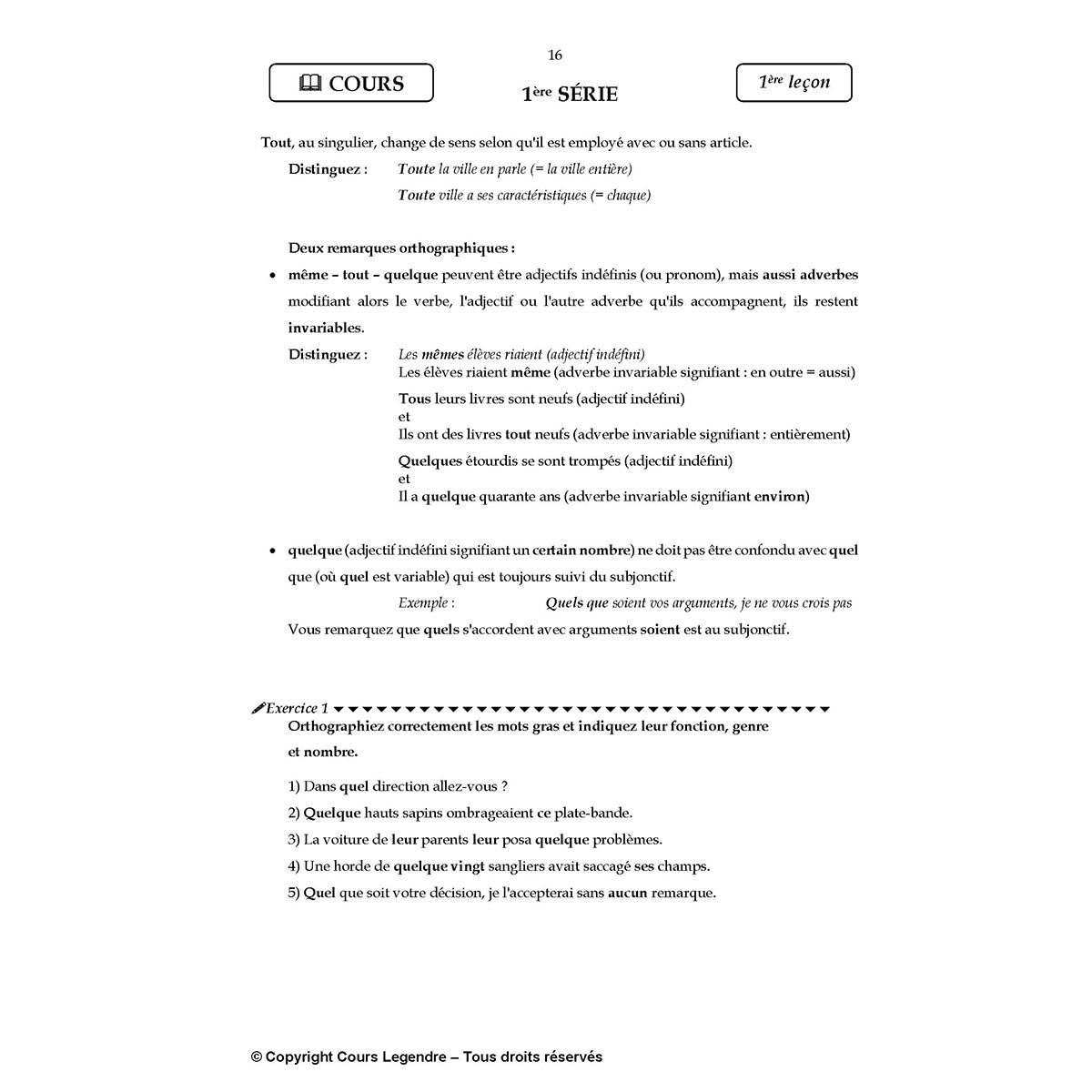 Mon année de Collège - 4ème - Orthographe et Grammaire