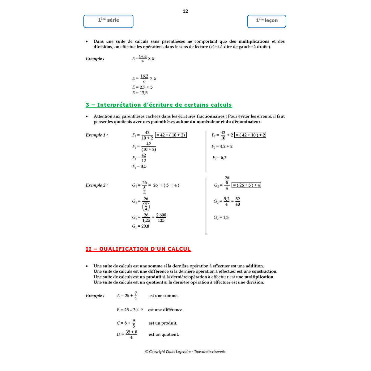 Mon année de Collège - 5ème - Mathématiques avec 6 devoirs à envoyer